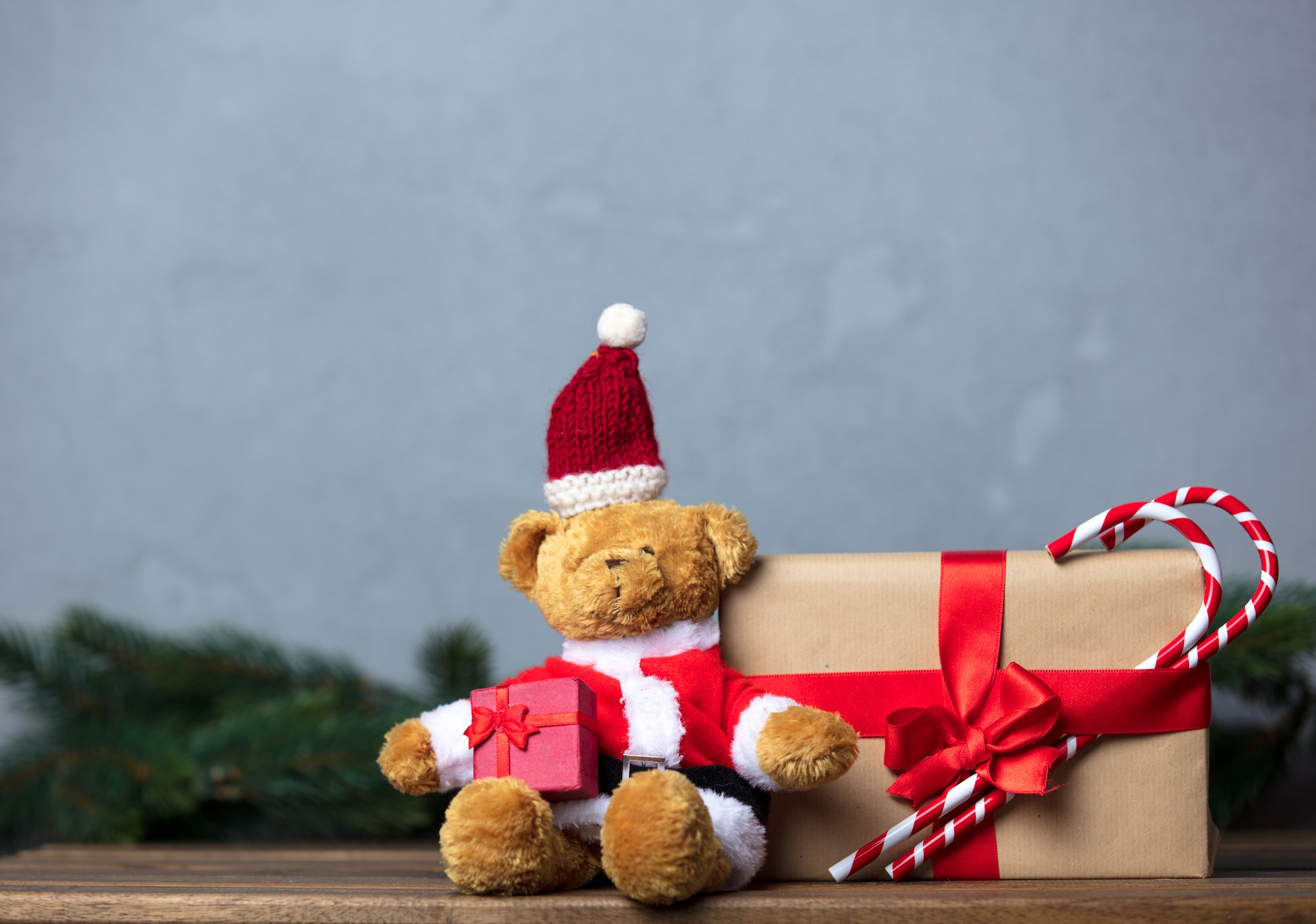 Christmas gifts and Teddy bear